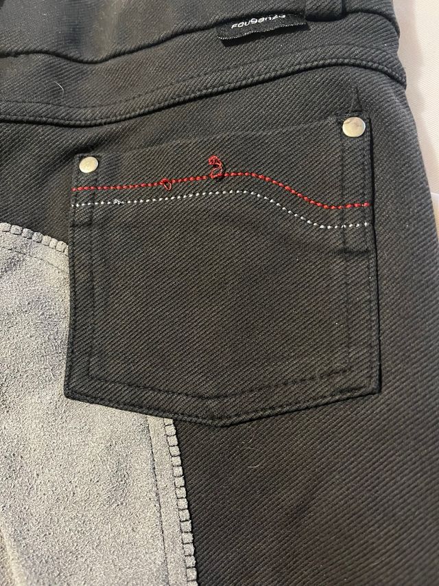 Pantalón Hípica Niño Fouganza Negro/Gris