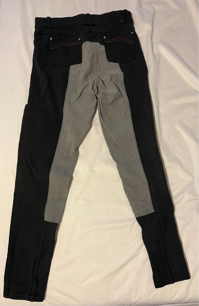 Pantalón Hípica Niño Fouganza Negro/Gris