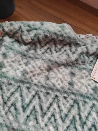 Pijama azul grecas estampado polar Women's Secret