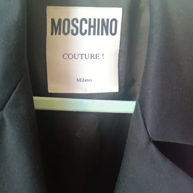 Moschino Couture - Gabardina/Chaqueta Negra Rosa