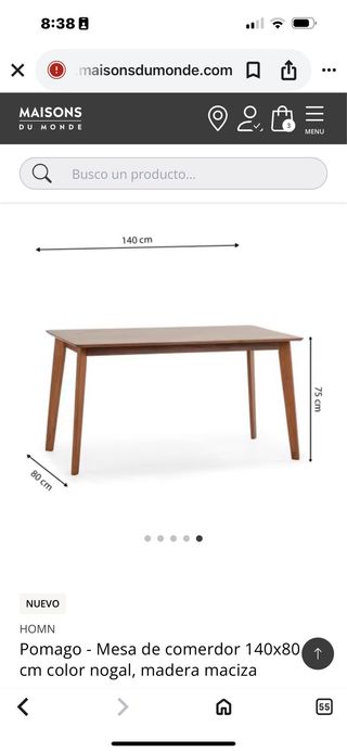 Conjunto mesa comedor y 2 mesitas centro