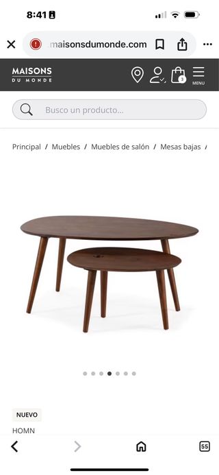 Conjunto mesa comedor y 2 mesitas centro