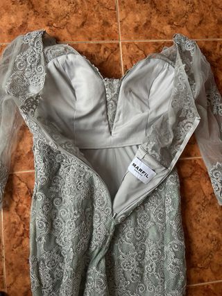 Vestido Rosa Clará Joya Beige Talla 14 40/42