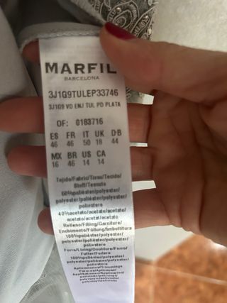 Vestido Rosa Clará Joya Beige Talla 14 40/42