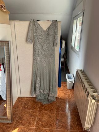 Vestido Rosa Clará Joya Beige Talla 14 40/42