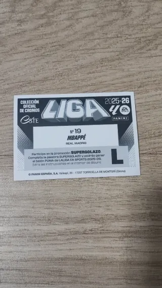 Cromo Panini Mbappé  25-26