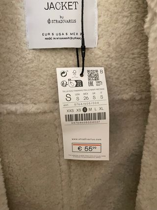 Chaqueta efecto piel beige Zara Talla S