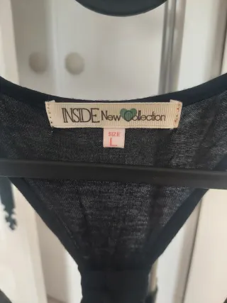 Camiseta talla L. Lentejuelas Negro/Plata - Beso