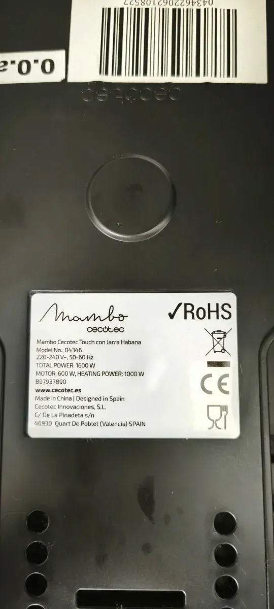 Robot Cocina Cecotec Mambo Touch + Jarra Habana