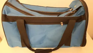 Transportín para mascotas azul y negro