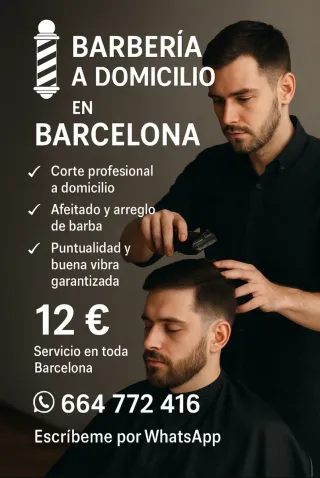 Barbería a domicilio en Barcelona y alrededores