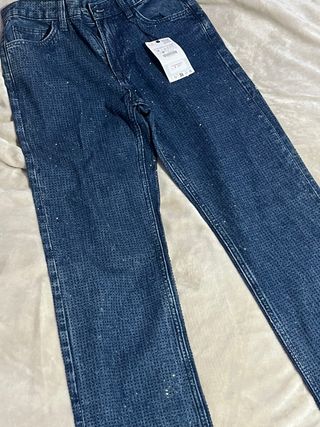 Pantalón vaquero Zara con brillos Talla S