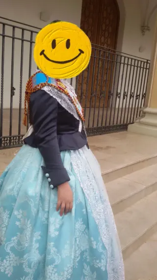 Traje de Fallera azul cielo y azul noche