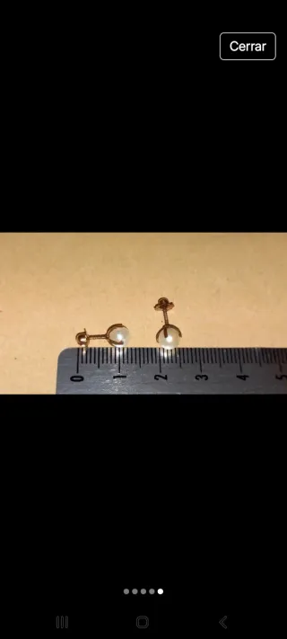Pendientes niña oro 18k y perlas