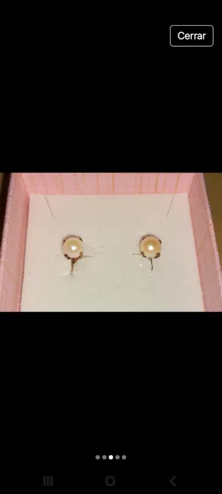 Pendientes niña oro 18k y perlas