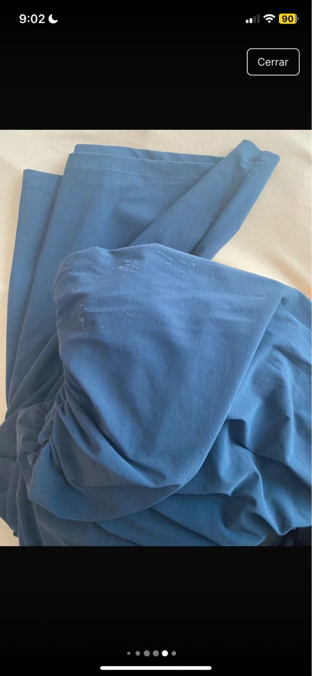 Vestido palabra de honor azul Zara