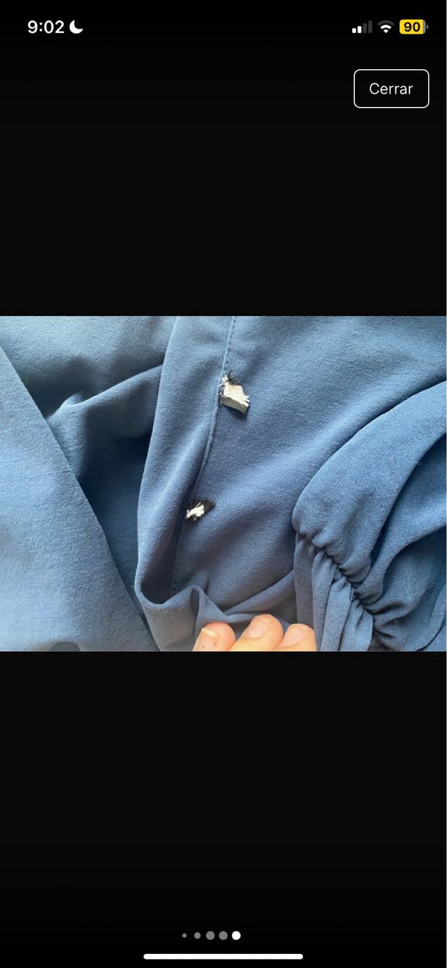 Vestido palabra de honor azul Zara