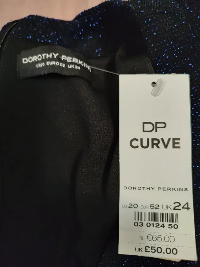 Vestito Dorothy Perkins Blu Scintillante Taglia XX