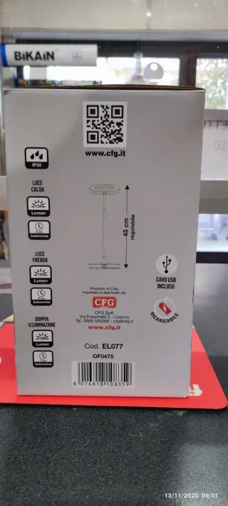 Lampada LED IRIS LuceQuadra Ricaricabile