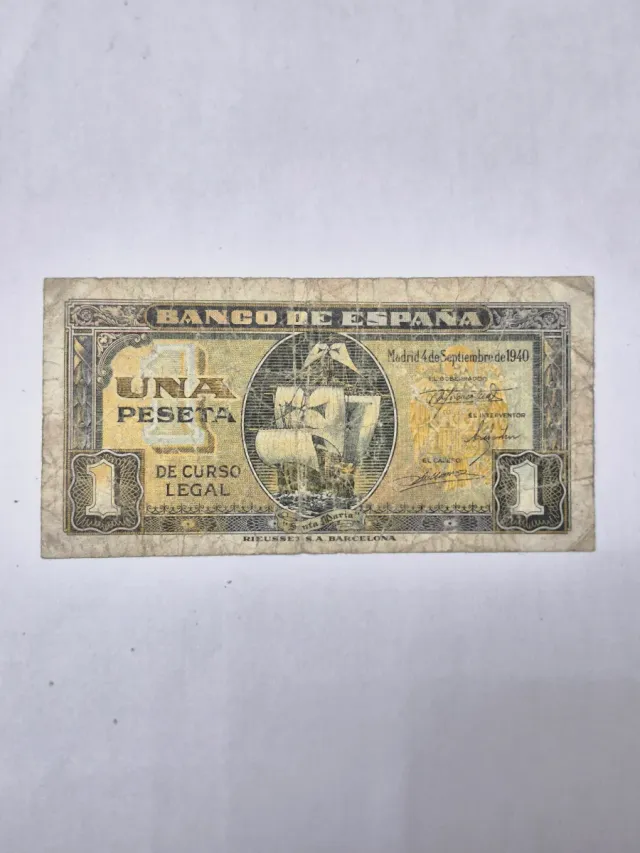 Billete 1 Peseta España 1940 BC