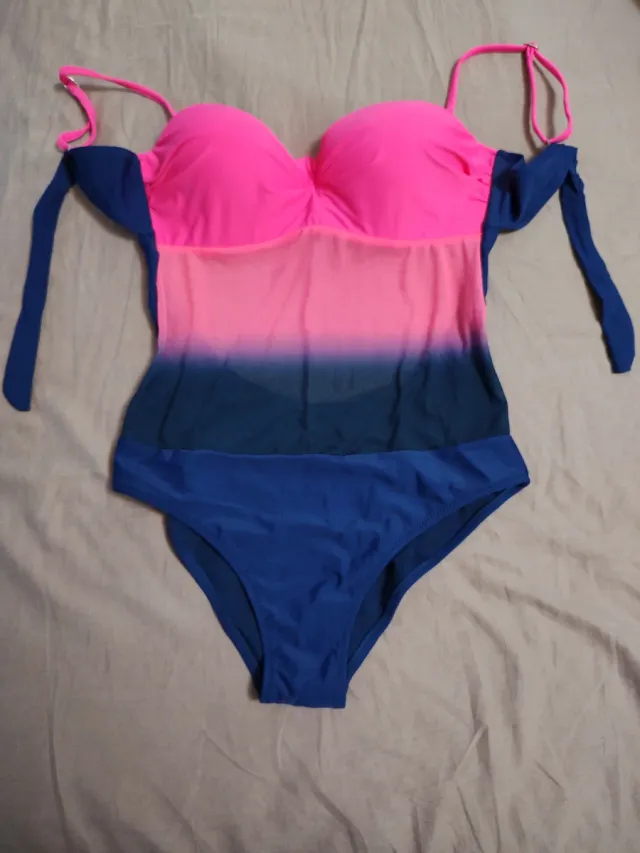 Costume intero taglia XXL 48 blu e rosa