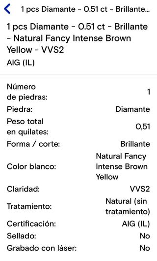 Diamante 0.51 quilates