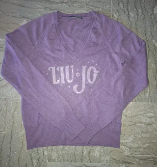 Liu Jo maglione con scollo a V seta e cashmere vio