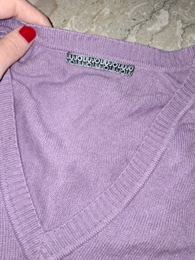 Liu Jo maglione con scollo a V seta e cashmere vio