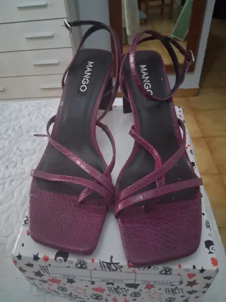 Tacones Mango Talla 41 Morado