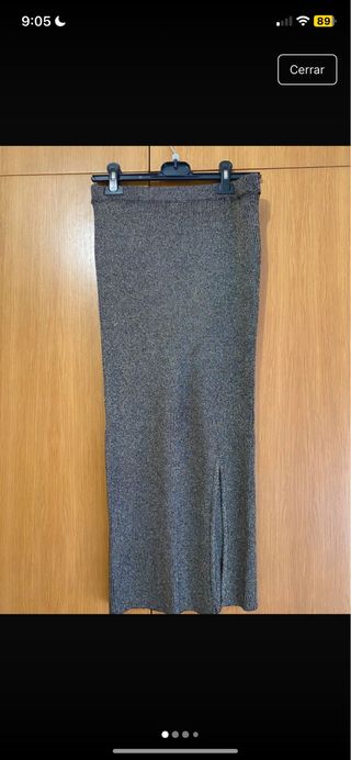 Falda Zara dorada y negra ajustada