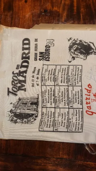 Cartel Toros San Isidro Madrid 1984