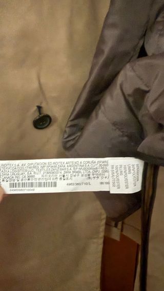 Gabardina Zara Beige con Cinturón