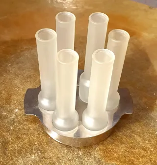 Set 6 bicchieri vodka vintage metallo vetro