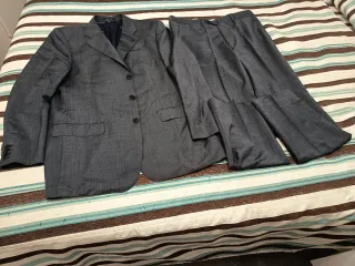 Traje de chaqueta gris azulón hombre XL