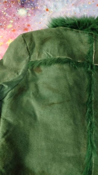 Chaqueta ante y pelo verde