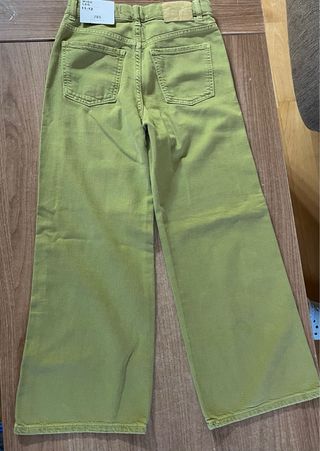 Pantalón Zara Wide Leg verde sin estrenar 11-12