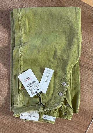 Pantalón Zara Wide Leg verde sin estrenar 11-12