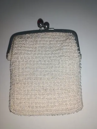 Monedero antiguo de cuentas de cristal años 60