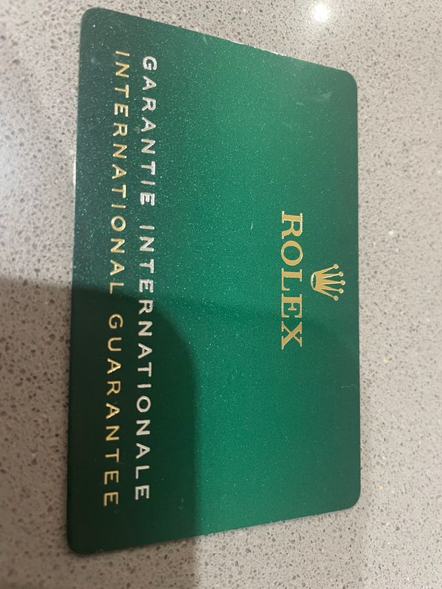 Tarjeta Garantía Internacional Rolex