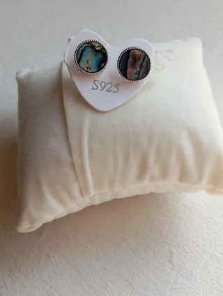 Pendientes Plata abulón concha Multicolor 925