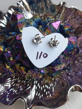 Pendientes Plata abulón concha Multicolor 925