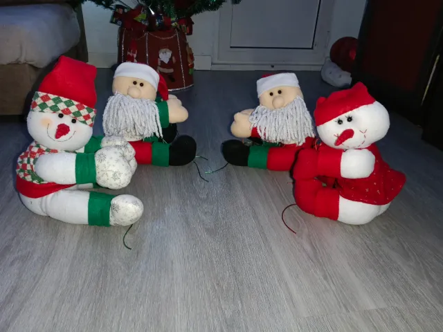 Lote Muñecos Navidad Santa Claus y Muñeco Nieve