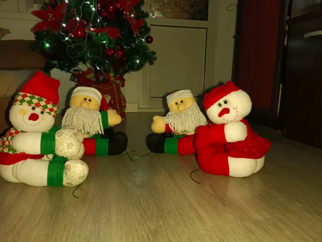 Lote Muñecos Navidad Santa Claus y Muñeco Nieve