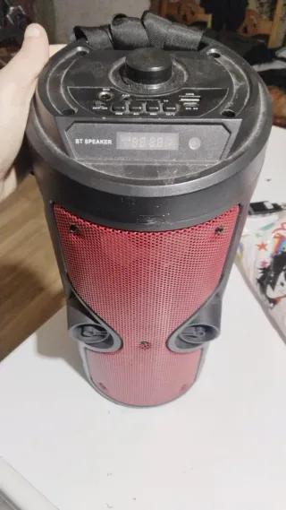 Altavoz Portátil Bluetooth USB Negro/Rojo