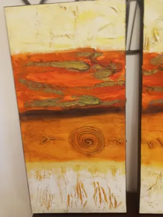 Set di 2 quadri ad olio su tela