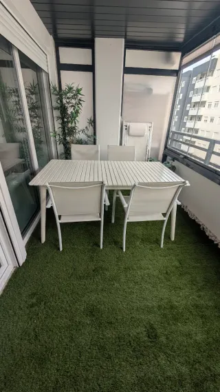 Mesa extensible y 6 Sillas Jardín Terraza