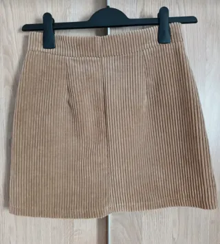 Falda pana marrón cremallera talla 36