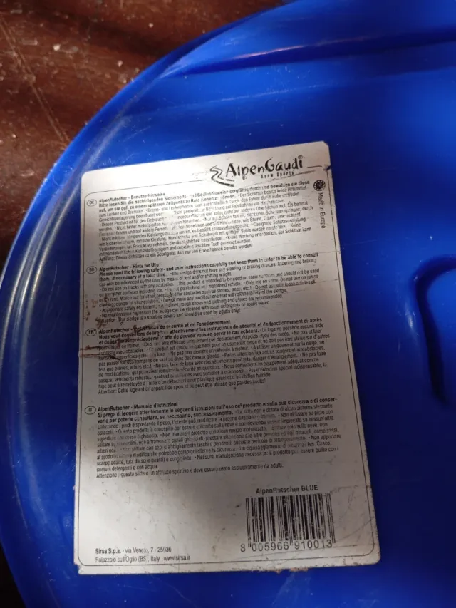 Slittino blu per bambini