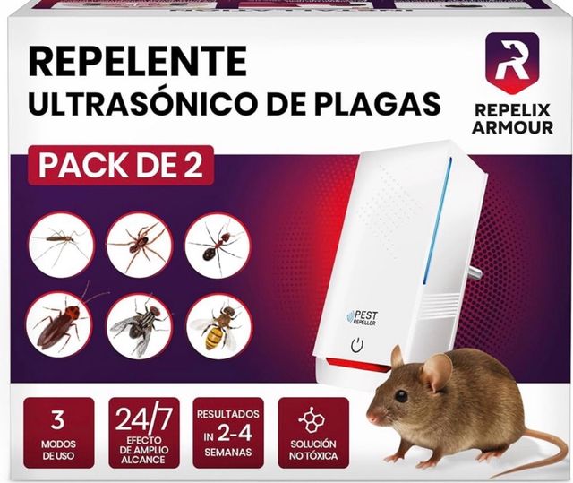 Pack 2 Repelentes Ultrasónicos de Plagas
