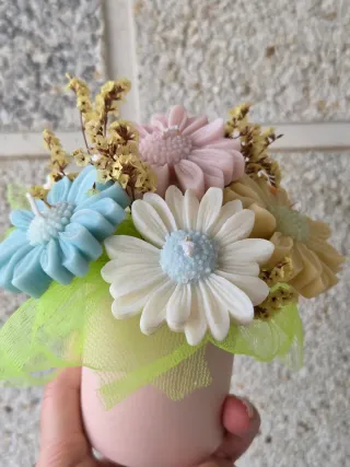 Ramo de velas florales multicolor